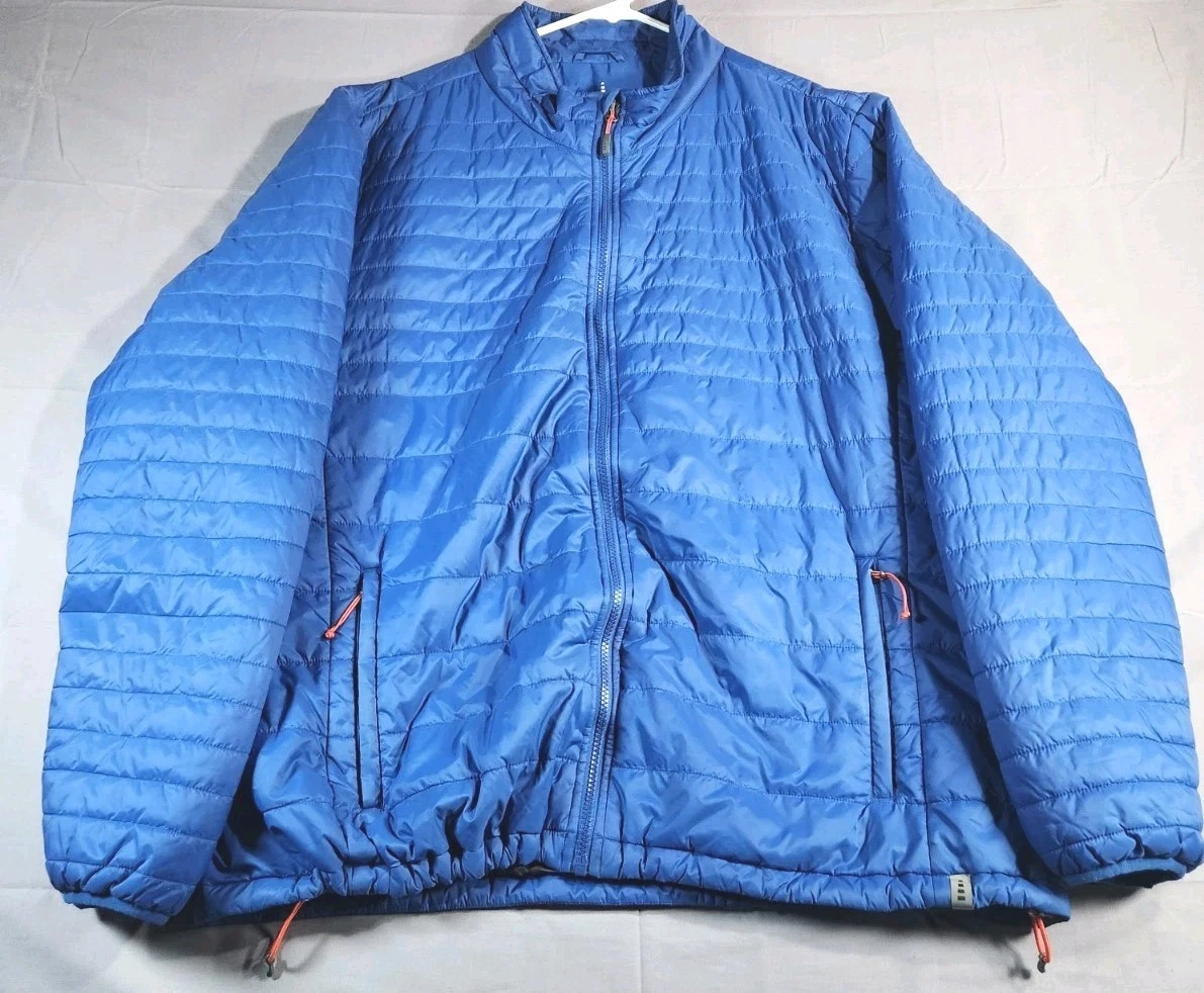 Lands End Mens Blue Packable Primaloft Jacket Quilted Full Zip Size XXL