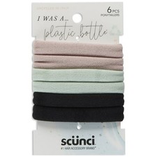 Scunci Consciously Minded ponytailers 3 packs of 6 pink white and black