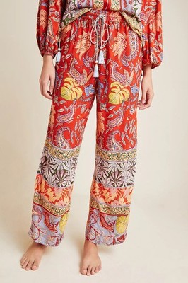 New W/Tag Anthropologie Womens Multicolor Sonrisa Paisley Pants Medium