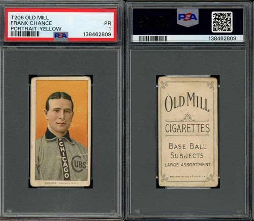 1909-1911 T206 Frank Chance Portrait Chicago Cubs HOF PSA 1 ***Old Mill***