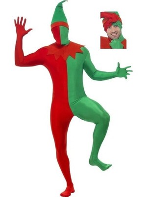 Weihnachtselfe zweite Haut Body Kostüm Elfenanzug von Smiffys
