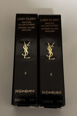 LOT of 2 Yves Saint Laurent YSL Lash Clash Mascara Volume Extreme 2ml. .06 Fl Oz