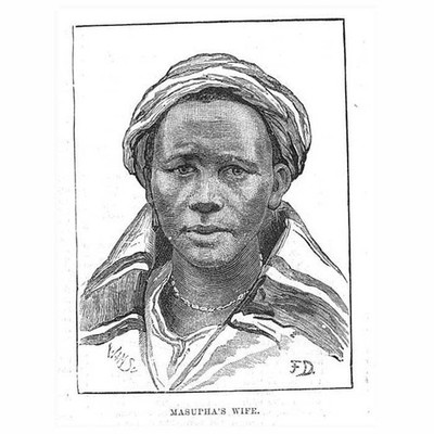 SÜDAFRIKA Die Frau des Basuto-Häuptlings Masupha - Antikdruck 1880