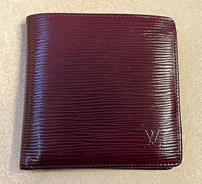 Louis Vuitton unisex Geldbeutel Epi Leder bordeaux/lila faltbar mit Münzfach