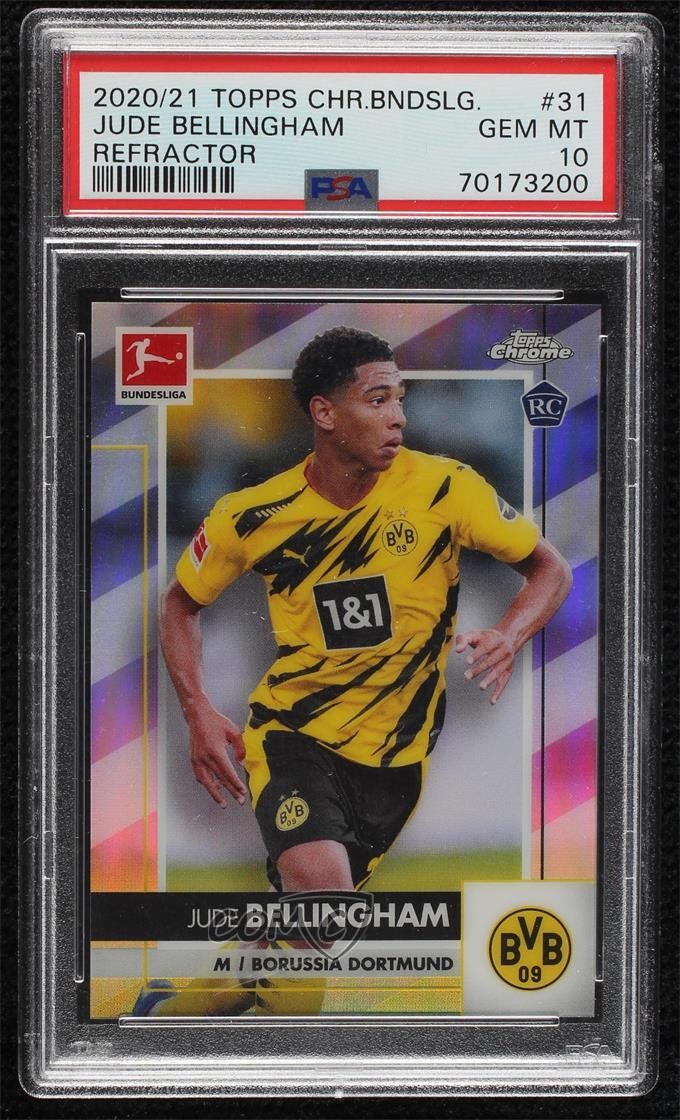 2020-21 Topps Chrome Bundesliga Refractor Jude Bellingham #31 PSA 10 GEM MT 12cy