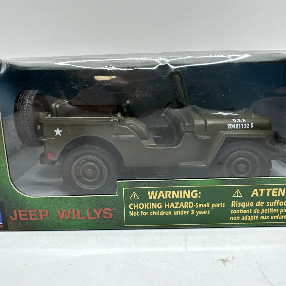 JEEP WILLYS US ARMY GREEN 1/32 DIECAST MODEL CAR BY NEW RAY NEW  2013 - Image 2 of 4