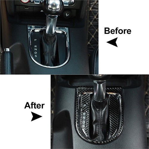 For Ford Mustang 2015-2019 Carbon fiber Interior Gear Shift Panel Cover Trim - Picture 6 of 6