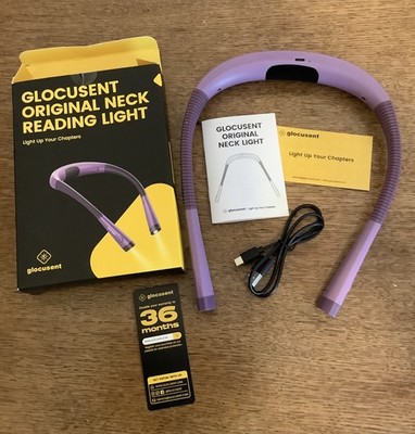 Glocusent Handsfree LED Flexible Light. USB Neck Book Reading Lamp. NEW