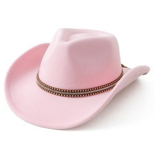 Western Classic Cowboy Hat Kids Girls Boys Glitter Buckle Wide Brim Cowgirl