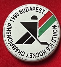 ICE HOCKEY World Championships 1990, Budapest, Pinback Button.