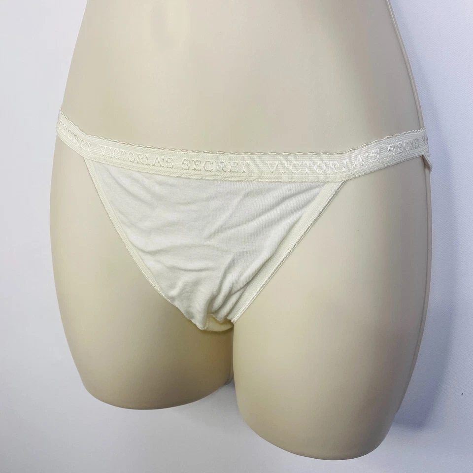 Bragas de bikini Victoria’s Secret de colección de los 90 blancas cintura exclusiva XS NUEVAS CON ETIQUETAS Foto 2 de 2