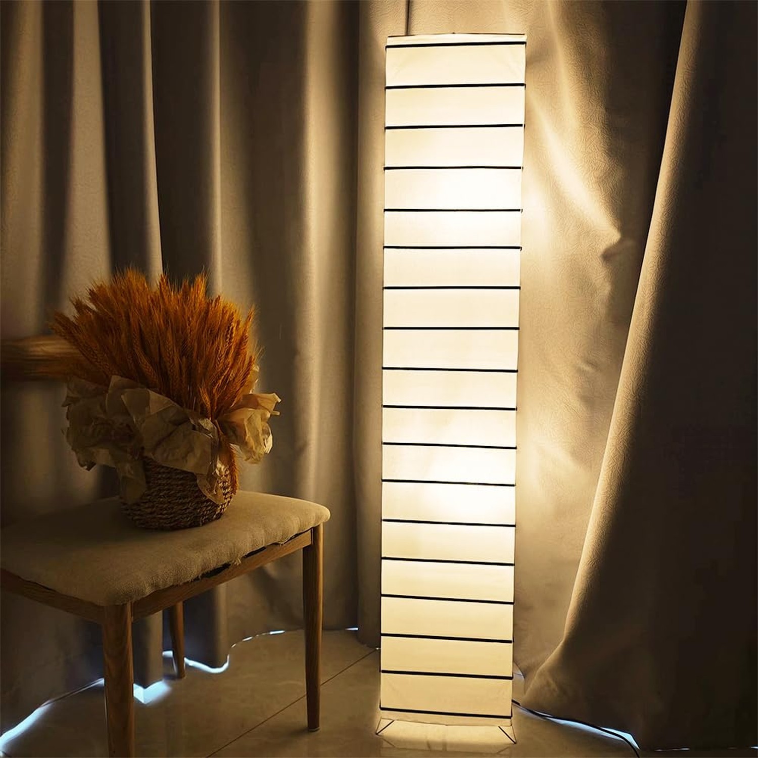 YY YEARCHY Modern Rice Paper Floor Lamp for Bedroom Living Room