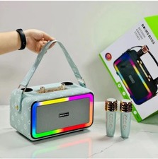 Karaoke Machine For Adults Kids, Portable Speaker With 2 Microphones And Lights.