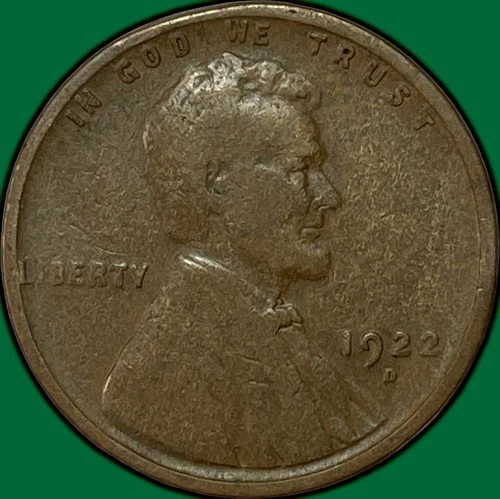 1922-D Lincoln Wheat Cent Very Good VG Coin #34834