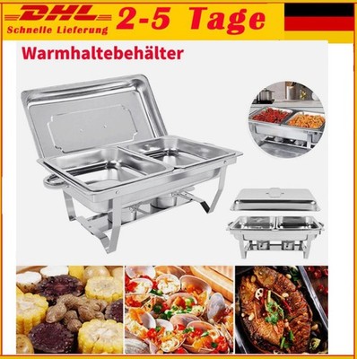  NEU Speisewärmer Chafing Dish Wärmebehälter Buffet Catering Party Edelstahl .