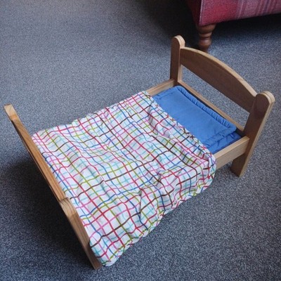 Ikea Duktig Wooden Dolls, Plush Toys Bed 52x36x21cm with Piece