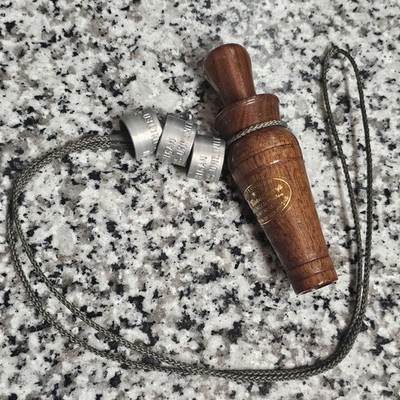 Vintage '87 ART BEAUCHAMP Ducks Unlimited Championship Wood Duck Call w/ 3 Bands