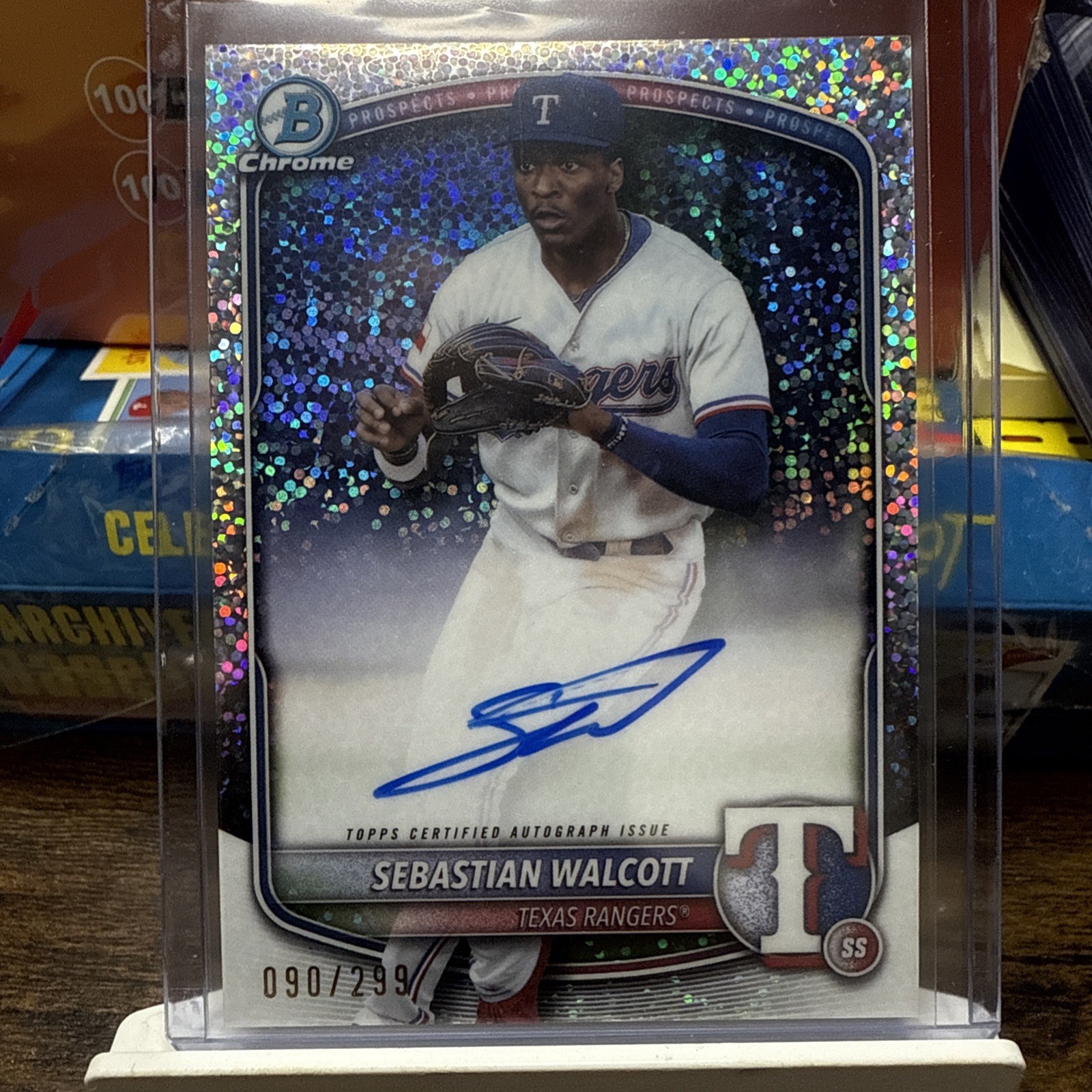 2025 Bowman Chrome Autographs Sebastian Walcott #CPA-SW Speckle auto /299