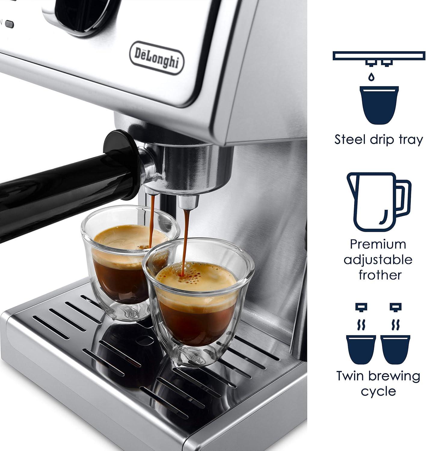 15 Bar Pump Espresso and Cappuccino Machine with Premium Adjustable Frother, Sta