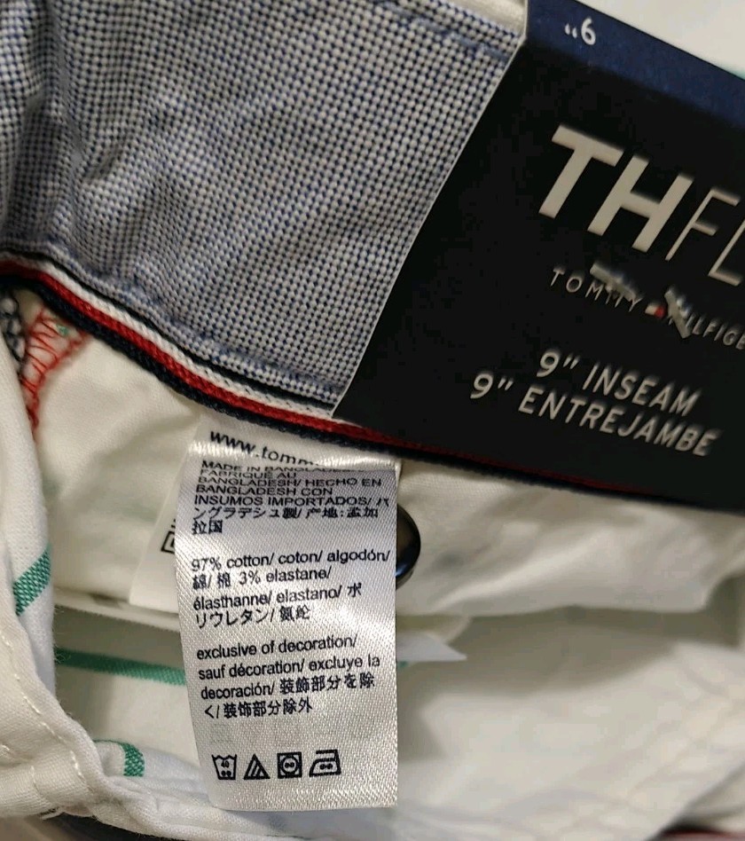 Tommy Hilfiger Men's Essential 9" INSEAM  Short WHITE/GRE,Size 31" RRP$59.99 image 9