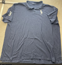 Polo Ralph Lauren Big Horse Mens 2XL Navy Blue Made In USA 100 Cotton