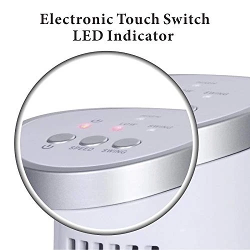 Ventilador Torre Oscilante Ultra Delgado Escritorio F-7345WH 12", LED - Blanco 12" Escritorio... Foto 4 de 4