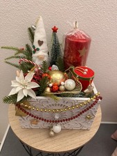 Adventsgesteck Weihnachtsgesteck Deko Schubla...