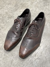 Gucci Mens Size 11.5 D Wingtips Oxford Dress Shoes Brown Leather