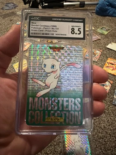 🔥 CGC 8.5 Mew Bandai Carddass Japanese 1996 Green Prism