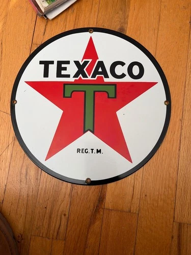 Vintage Ande Rooney TEXACO Porcelain Enamel Steel Sign