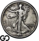 1917-D Walking Liberty Half Dollar Obverse Mintmark VF