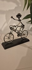 Handmade Nuts and Bolts Cyclist Sculpture  Recycled Metal Art Bike Figurine Gift