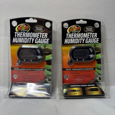 ZooMed Thermometer Humidity Gauge Digital Thermometer/Hygrometer QuickReading x2