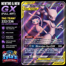 Mewtwo & Mew GX (Full Art) 222/236 Sm-Unified Minds Holo on eBay