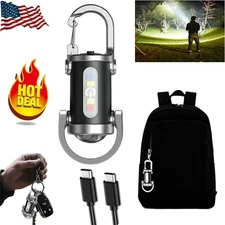 NEW Super Bright LED Mini Flashlight USB Rechargeable Pocket Keychain Torch