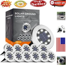 12-Pack Waterproof Solar Path Lights for Outdoor Gardens & Pathways
