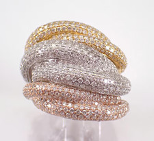 4 Ctw Round Real Moissanite Crossover Engagement Ring 14K Three Tone Gold Plated