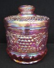 FENTON Art Glass Grape & Cable Tobacco Jar Petal Pink Iridized 7.5" SEE PHOTOS — photo 2