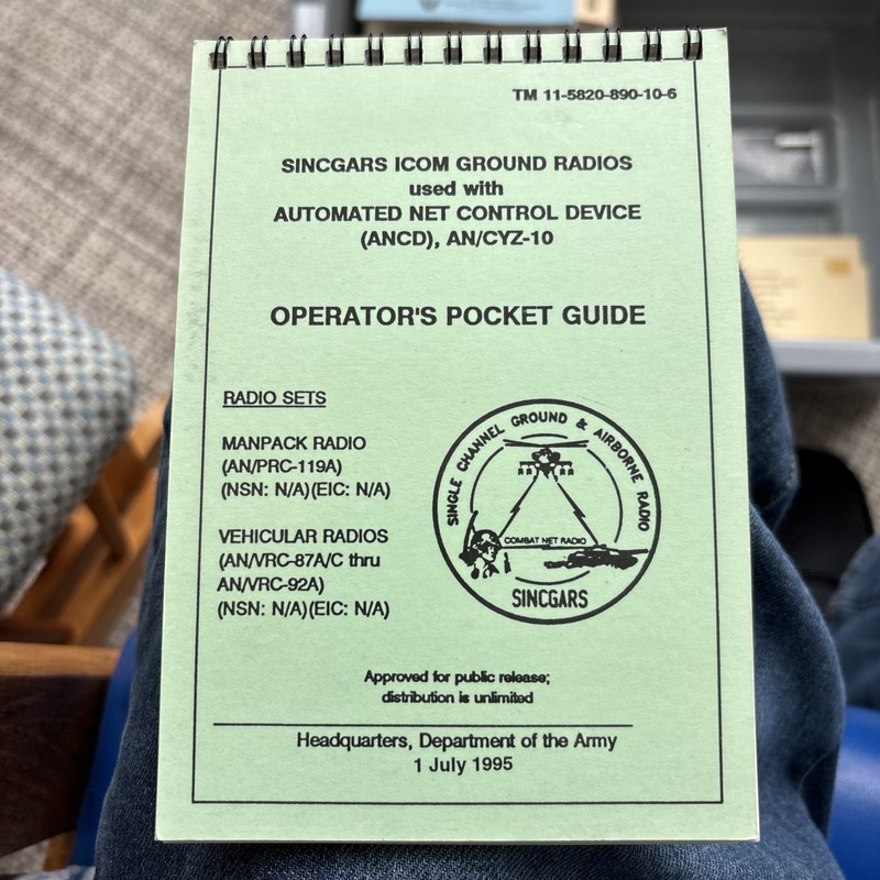 BOOK: SINCGARS ICOM GROUND RADIOS,  1 DECEMBER 1995 Operator’s Pocket Guide ARMY