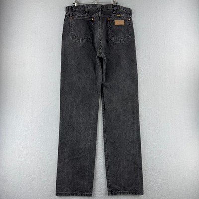 Vitnage Wrangler Jeans Mens 34x36 Black Cowboy Cut Original Fit Western Work
