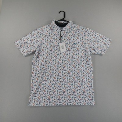 NWT Glory Days Apparel Sunday Dad AOP Golf Polo Mens Size Large White