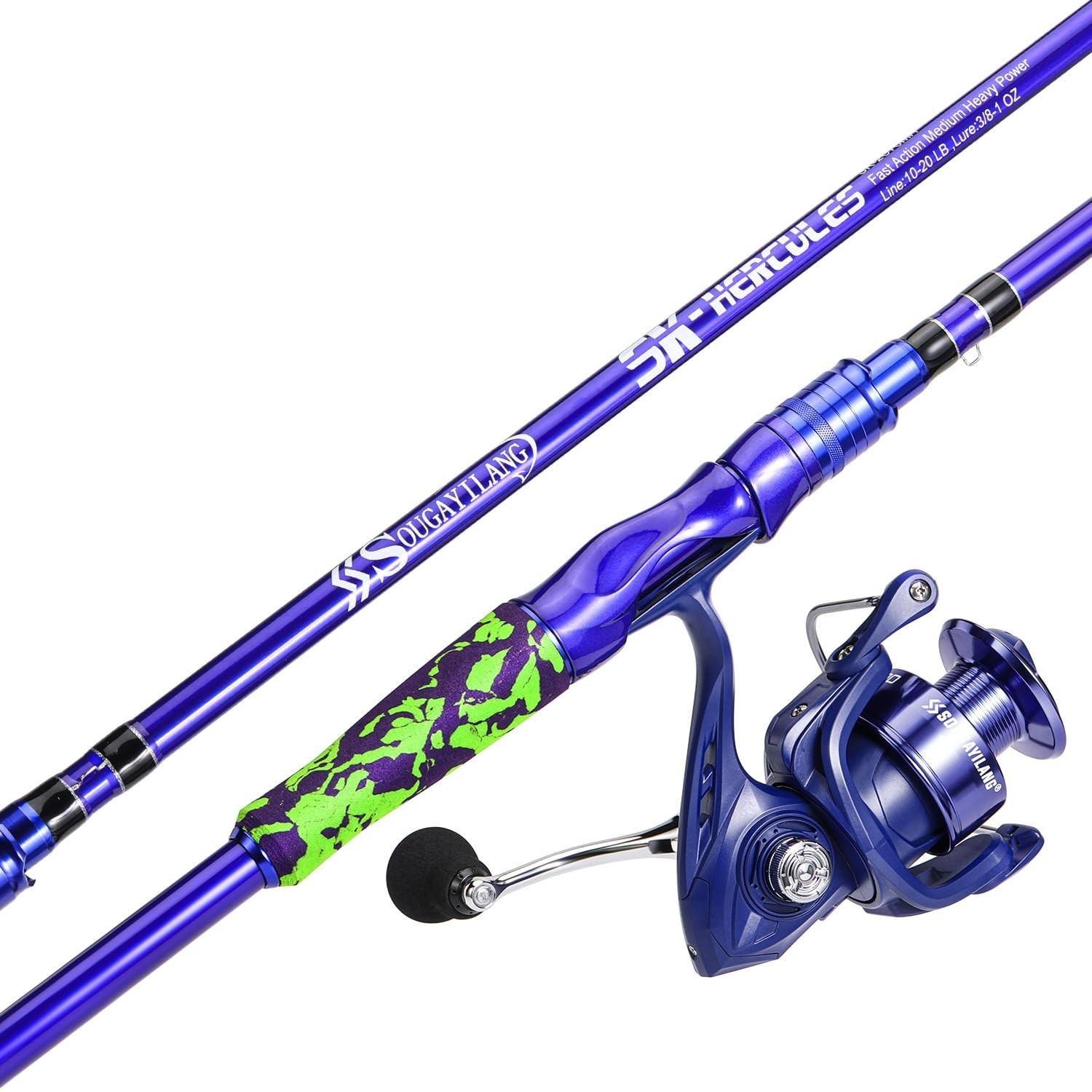 Sougayilang Inshore Saltwater Fishing Rods Combo, 7-Foot Spi