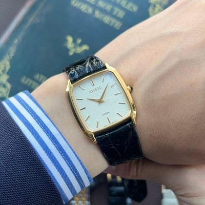 Citizen Exceed Rectangular Dress Watch White Dial 33x28mm