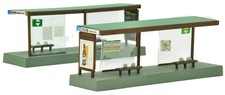 TomyTEC Model Bus Stop - 1/150 Scale, Set of 2, Includes Base, Without