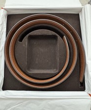Hermes Reversible Leather Belt Strap No Buckle 38mm 85 CM Black/Gold