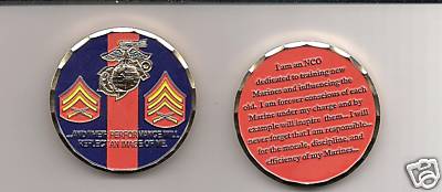 MARINE CORPS USMC NCO CORPORAL SERGEANT CHALLENGE COIN 