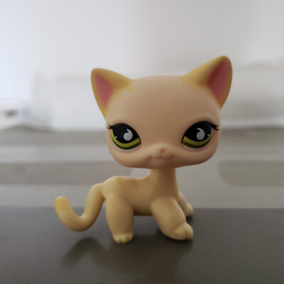Littlest Pet Shop LPS Toy #733 Yellow Cream Short Hair Cat Green Eyes ...