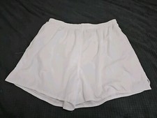 Le Coq Sportif Athletic White Embroidered Lined Gym Short Shorts Medium W30 L3