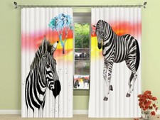 3D Zebra Animal 50 Blockout Photo Curtain Print Curtains Drapes Fabric Window UK