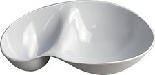 Chip and Dip Bowl Chip and Dip Serving Set Melamine Tray Divided Platters, White